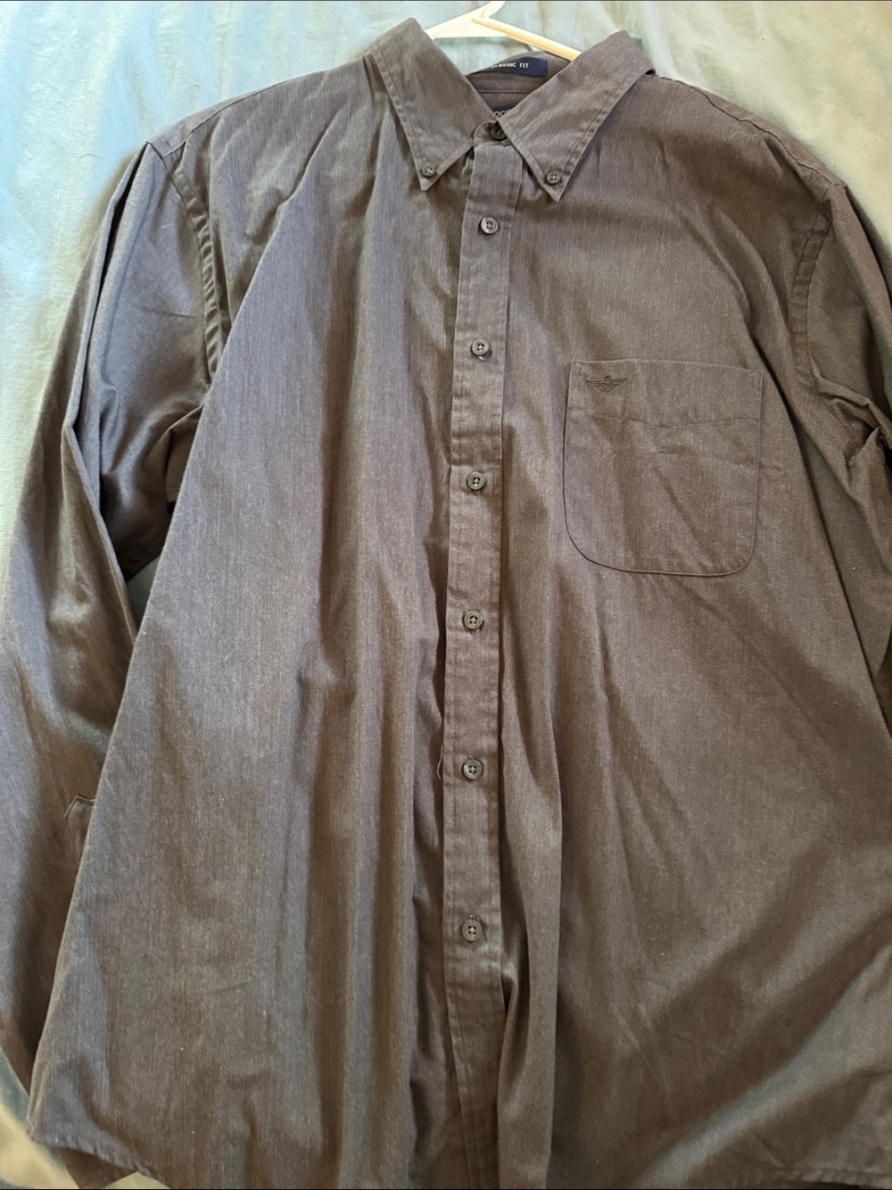 Dockers Dark Brown Classic Fit Button-Down Shirt